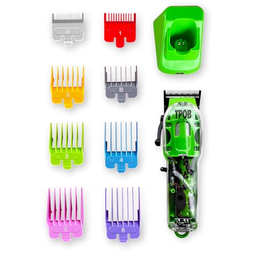 TPOB Slime 2 Barber Hair Clippers for Men 6800 RPM with Matte Green Case and X Fade Blade - color: Slime