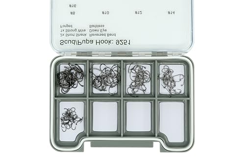 Kingfisher Fly Tying Standard Barbless Scud Fly Tying Hook – High Carbon Steel Barbless Hooks for Standard Scud Patterns - size: #12-100 PK