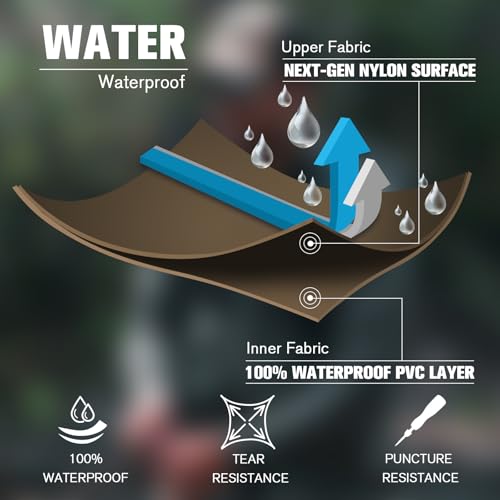 Trudave Chest Waders for Men with Boots, 2-Ply Nylon/PVC Waterproof Fishing & Hunting Waders for Men and Women - color: Brown, size: M5/W7