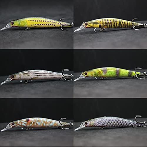 Minnow Crankbait for Bass Fishing Bass Lure Jerkbait Fishing Lures and Tackle Box - color: HM673KB