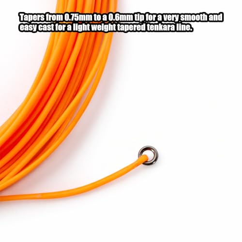 Aventik Tenkara Fly Fishing Line – Tapered Floating Line with PVC Coating, Lightweight & Polyester Braided core, Smooth Casting Tenkara Line for Fly Fishing - color: Orange, size: 10FT,12LB