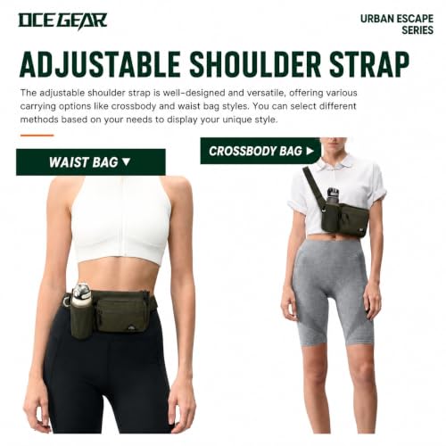 Waist Pack with Water Bottle Holder for Men Women Waist Bag Running Waist Pack Waterproof for Outdoor Travel Cycling Climbing Walking Fit All Phones (Bottle Not Included) (Green) - color: Green