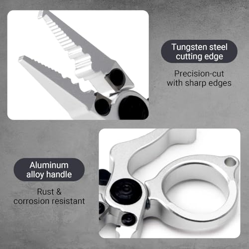 MiOYOOW Mini Fishing Pliers, Aluminum Alloy Fish Scissors Corrosion Resistant Hook Remover Tool for Saltwater Freshwater - color: Dark Grey