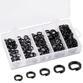 Fishing Split Rings Set,200pcs Stainless Steel Lure Rings Heavy Duty Double Flattened Hyper Wire Snap Ring Saltwater Lure Tackle Connector for Jigging Trolling - color: Black(200pcs Kit)