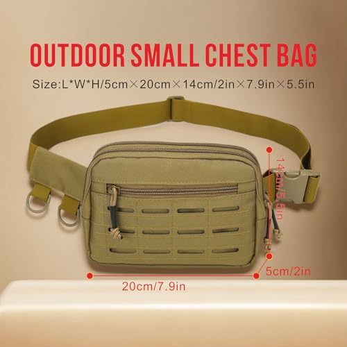 Small Waist Bag Fanny Pack for Men Women, Military Style Belt Bag with MOLLE System, Water-Resistant & Adjustable Strap for Running, Hiking, Festivals, Gym (Camo) - color: Camo