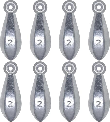 Fishing Weights Sinkers Bank Fishing Lead Sinkers Bullet Fishing Weights Ocean Saltwater Surf Fishing Gear Fishing Assortment 1oz 2oz 3oz 4oz - style: 2oz-8pcs
