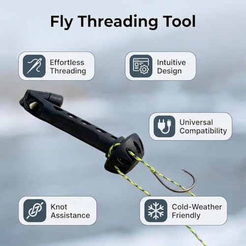 2026 New Fly Fishing Magnetic Fly Threader, Fishing Accessory to Easily Rig Small Flies & Tippet on Water, Make Fly Tying Simpler, Works with Most Hooks, tippets, and Fly Styles