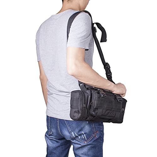 G4Free Fanny Deployment Tactical Waist Pack - Small Sling Pack Hand Carry Handlebar Bag - color: Black
