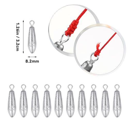 10 Pack Drop Shot Fishing Weights Kit, Drop Shot Weights, Fishing Bottom Sinkers Lead Weight for Bass Fishing Lures or Other Fish - style: 10 G / 0.35 Oz