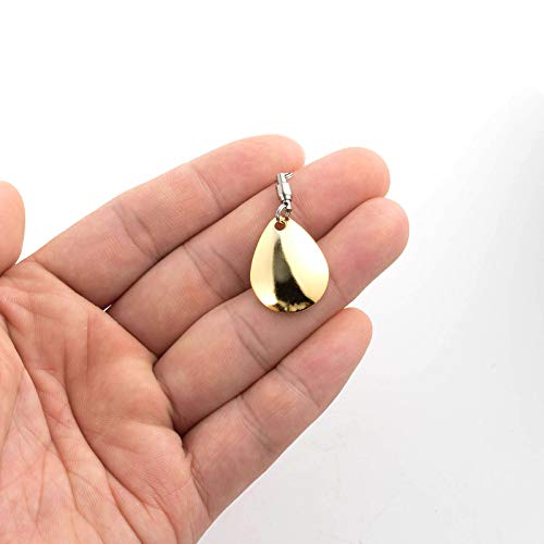Alwonder 10 Pack Spinner Blades with Ball Bearing Swivels Tail Spinner Spinnerbait Lure Making Supplies Bass Lures Soft Lures - color: #3 Colorado Blades, Gold, 10pcs