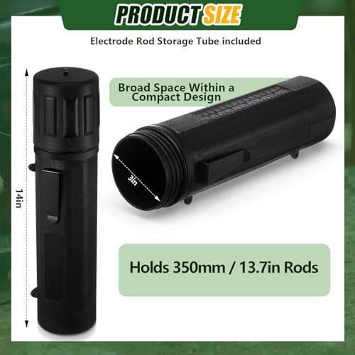 Zonon 2 Pcs Welding Rod Storage Tube 14 Inch Stick Electrode Storage Container Airproof Waterproof Canister (holds 350mm / 13.7in Rods) (Black) - color: Black