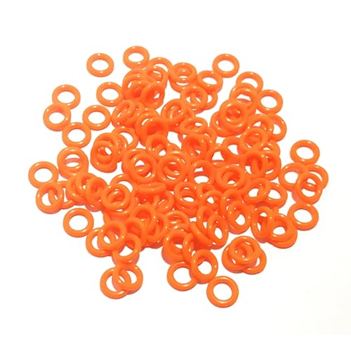 Reaction Tackle Wacky Rig Tool and O-Rings for Soft Plastic Worms, Bass Fishing Wacky Rig and Neko Rig Stick Bait Setup for Largemouth and Smallmouth - color: 125 Crawfish Orange O-rings
