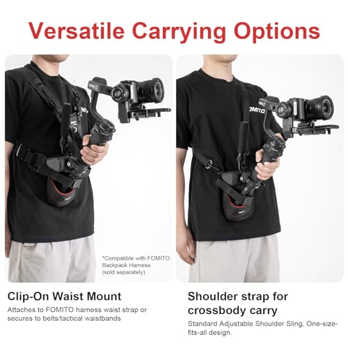 FOMITO BT-02 Camera Hands-Free Stabilizer Support Bag - Outdoor Vlogging Accessory for Fishing Rod & Wedding Filming | Waterproof Adjustable Strap