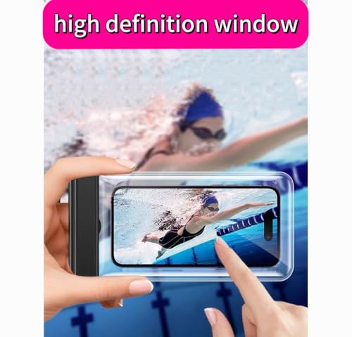 1PCS Waterproof Phone Case - Universal Fit for iPhone 14/13/12 & Android Phones - Submersible Up to 100ft for Kayaking, Fishing, Rain,etc.(Black/White/Pink) (Black) - color: Black