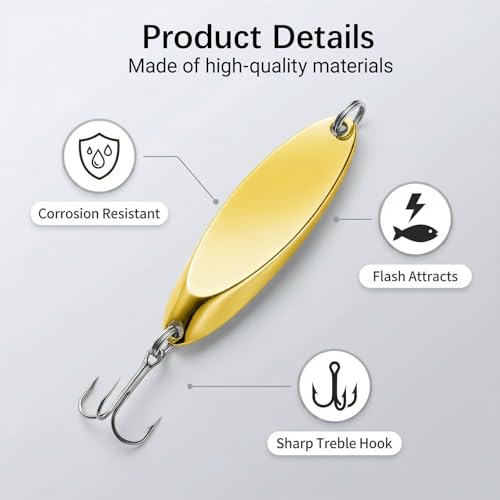 Fishing Lures Fishing Spoons, 5pcs/25pcs/30pcs/50pcs Trout Lures Bass Lures Hard Metal Spinner Baits for Salmon Bass Trout - color: 25PCS-5g/7g/10g/15g/20g