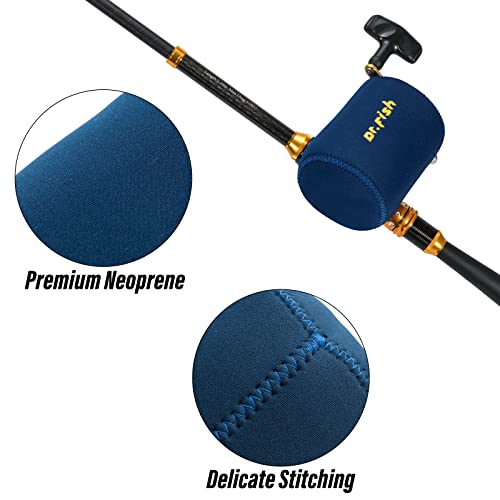 Dr.Fish 2 Pack Round Baitcasting Fishing Reel Cover Conventional Reel Storage Bags Case Pouch Protective Neoprene Left Right Handed Round Baitcaster Reel - color: Conventional Cover 2 Pack, size: XL (Fits up to 120 Series)