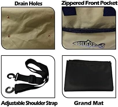 Riverruns Fishing Hunting Wader Bag with Vented Mesh, Waders Boots Bag, Fly Fish Storage Bag for Fishing, Hiking, Camping - color: Khaki, size: Large 60 L