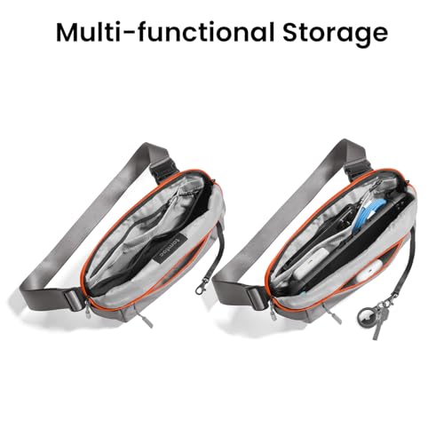 tomtoc Compact EDC Sling Bag 3L-10L, Minimalist Crossbody Bag Chest Shoulder Pack for Men Women, X-pac/Recycled Polyester - color: Space Gray, size: S(Fits iPad Mini)