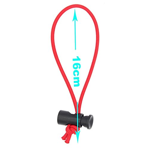 Foto&Tech Multipurpose Extra Thick Elastic Cable Tie and Organizer, Adjustable Cable Strap Toggle Tie, Reusable Tangle Tamer, Cable Management for Cord and Cable (10x 16CM, Red) - color: Red, size: 10 x 16 CM