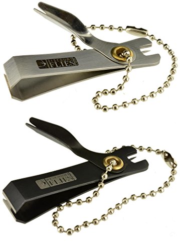 Stainless-Steel Fly Fishing Nippers – Corrosion Resistant Hook Clipper Cleaner & Sharpener in One – Fishing Clippers w/Nail Knot Tier Tip & D-Ring – Multifunctional Fishing Tackle
