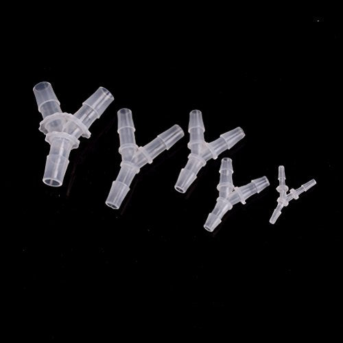 Plastic Barb Equal Y Tee 3/8" hose ID Polypropylene pipe connectors Plastic Joint Splicer Mender Adapter Union Boat Water Air Aquarium O2 Fuel (pack of 10) - size: 3/8 Inch, style: Pack of 10