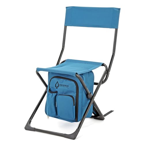 Arrowhead Outdoor Multi-Function 3-in-1 Compact Camp Chair: Backpack, Stool & Insulated Cooler, w/Bottle Holder & Storage Bag, External Pockets, Backrest, Fishing, Hiking, Heavy-Duty, USA-Based | Stool and Insulated Cooler, Bottle Holder and Storage Bag,