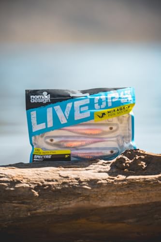 Nomad Design Spectre Minnow 3.25" Internal Foil System, Soft Paddletail - (5 Pack) - Live Ops for Fresh or Saltwater Inshore Species - color: Natural Shad