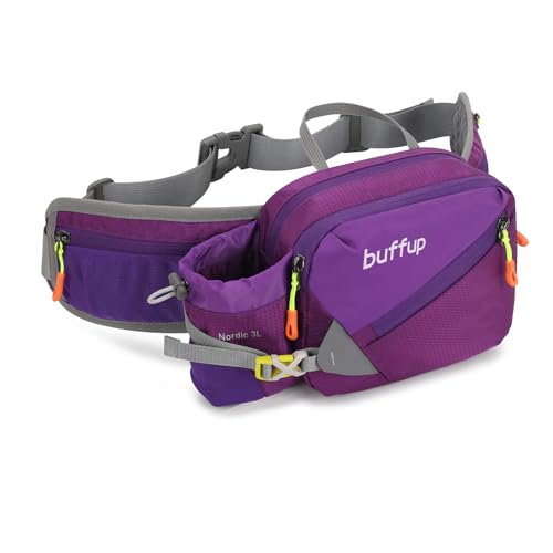 Lightweight Sports Fanny Pack with Bottle Holder,Waist Pack for Hiking,Running,Cycling & Outdoor Adventures (Purple) - color: Purple