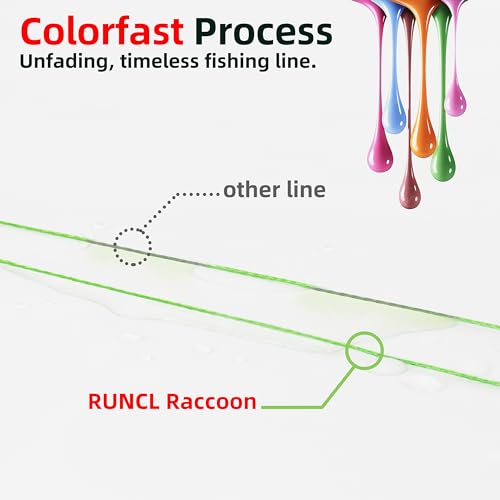 RUNCL Upgraded Braided Fishing Line, Colorfast Fishing Line Braid for Bass, Trout, Crappie, Ultra Strong Braid for Saltwater Freshwater, Abrasion Resistant, Zero Stretch, 6-80lb, 150/300/500/1000Yds - color: Orange, size: 12lb-500Yd