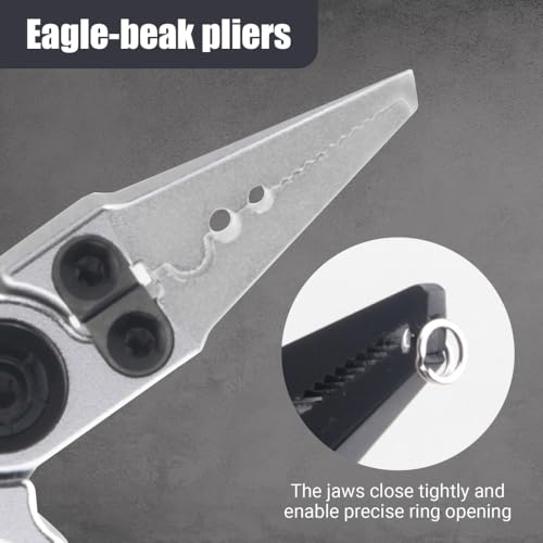 MiOYOOW Mini Fishing Pliers, Aluminum Alloy Fish Scissors Corrosion Resistant Hook Remover Tool for Saltwater Freshwater - color: Dark Grey