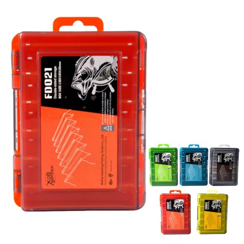 Waterproof Double-Sided Fishing Tackle Storage Box – Small Orange Lure Organizer for Hooks, Accessories & Terminal Tackle, Portable & Clear Case - color: Orange, size: Small