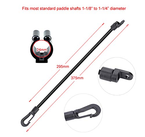 Rod Straps for Bass Boat, Deck Mount Connector Mount Rod Strap, Rod Holders for Boat Deck with Straps + Kayak Paddle Clip, Canoe Kayak Boat Fishing Rod Replacement Accessories - 4Pcs