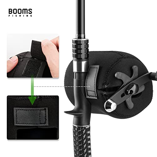 Booms Fishing RC1 Neoprene Reel Cover, Round Baitcasting Reels Cover, Fit for 50 100 200 300 400 800 1000 2000 3000 4000~10000 Conventional Reels, S/M/L/XL Size - size: XL (4.7" W x 3.7" D)