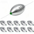 Egg Sinkers Fishing Weights, Oval Slip Sinkers Bullet Lead Fishing Weights for Freshwater Saltwater Tackle Set 1/8oz to 1oz - color: 3/8oz-10g-10pcs