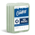 Cool Coolers by Fit & Fresh 4 Pack XL Slim Ice Packs, Quick Freeze Space Saving Reusable Ice Packs for Lunch Boxes or Coolers - color: Sage (4 Pack)