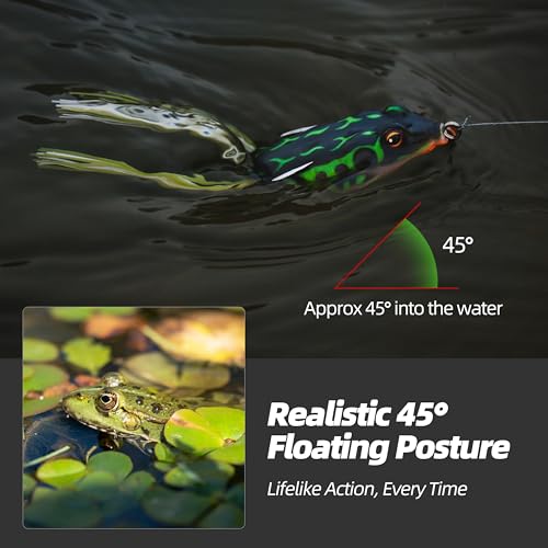Soft Frog Lures, Topwater Swimbaits for Bass Fishing, Realistic PVC Design, Weedless Hooks, Perfect for Freshwater & Saltwater, Effective Fishing Lures for Pike & Snakehead - style: 5pcs-style B