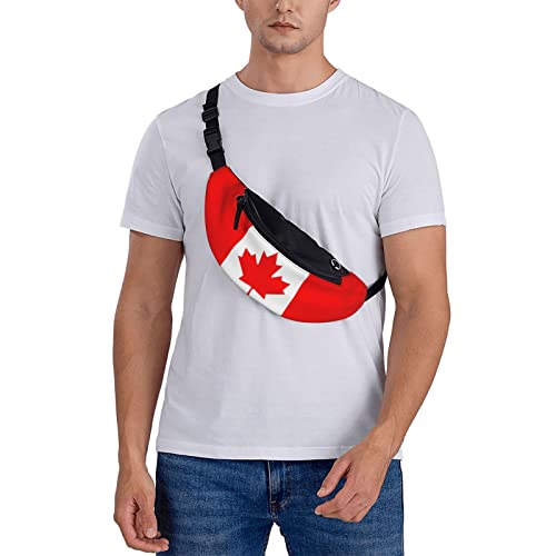 Canada Flag Fanny Pack Crossbody Waist Bag Pack for Men Women. Belt Bag for Travel Walking Running Hiking Fishing. - color: Canada Flag