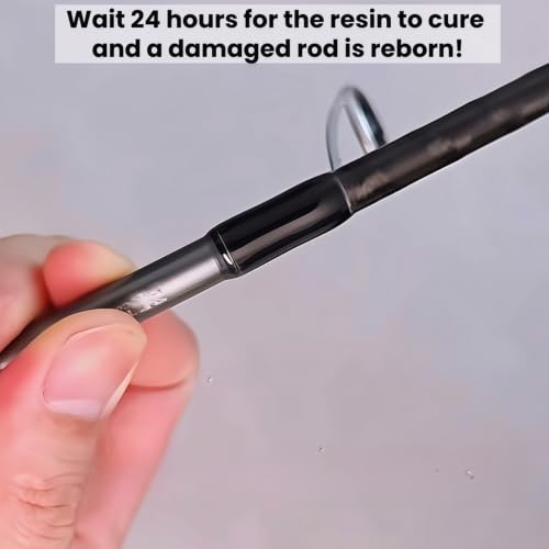 Fishing Rod Repair Kit with Rod Wrapping Machine Complete Size Pole Guides | 8 Sizes Casting＆Spinning Rod Eyes Ceramic Rings Stainless Steel Rod Eyelet Replacement for Rod Building DIY - color: Black Spinning Guide