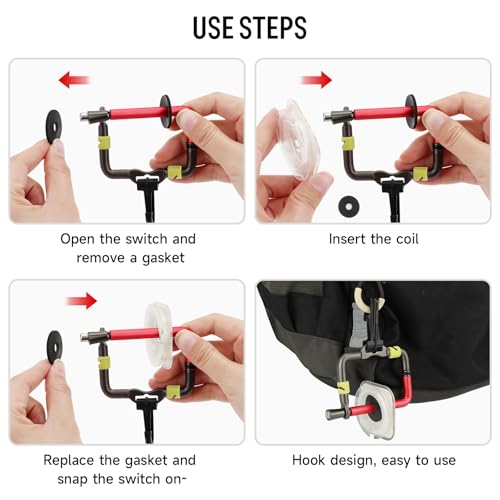 KOMCLUB Fly Fishing Tippet Head Gate Dry Fly Fishing Holder Spool Gear for Fly Line Leader Organizer Attach to Fishing Vest - color: Red