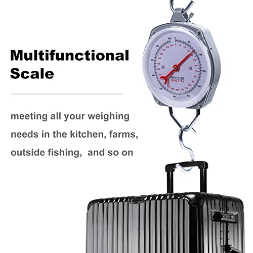 Mechanical Hanging Scale 250kg/550lbs, High Accuracy Spring Dial Weight Scale for Kitchen Fishing Hunting Farms - color: C1:550 pounds/250kg