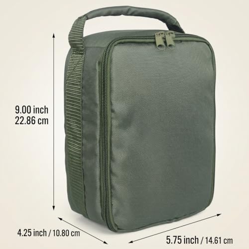 Fishing Tackle Bag Waterproof Fishing Bags Portable Fishing Reel & Gear Bag with 3 Adjustable Dividers for Spinning Baitcasting Fly Reels (Army Green)