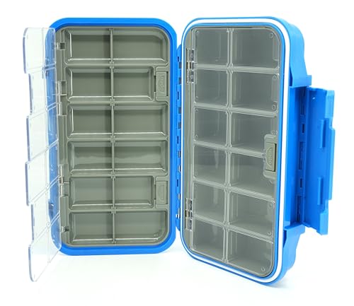 Kingfisher Large Waterproof 24 Compartment Tailwater Nymph Fly Fishing Box - color: Blue