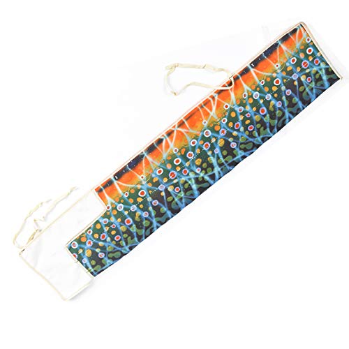 M MAXIMUMCATCH Maxcatch Fly Rod Sock, Thicken Cotton Fabric Protector Rod Cover with 4 Compartments, for 9ft/10ft 4-Sec Fly Rod - color: Brook Trout, size: For 10FT 4-SEC Fly Rod