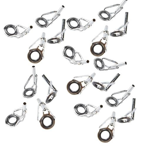 Fishing Rod Guide Repair Kit, 20 Pieces, Chrome Ceramic Eyelets Replacement Set