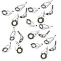 Fishing Rod Guide Repair Kit, 20 Pieces, Chrome Ceramic Eyelets Replacement Set