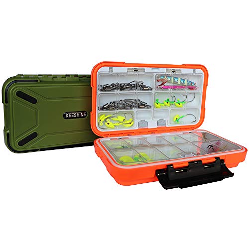 SMALL Fishing Tackle Box, Floating Storage Box, Double-Sided Fishing Lure Box with Adjustable Dividers Storage Jewelry Organizer Making Kit Container for Lure Hook Beads Earring Tool(Orange) - color: Orange (Size: 7.8" L X 4.2" W X 1.8" H)