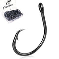 FishTrip 25pcs Circle Hooks Saltwater, in-Line 5X Strong Fishing Hooks for Saltwater & Freshwater, Live Bait Non-Offset Wide Gap Fish Hook for Catfish, Striped, Bass, Salmon, Mackerel, Tuna - size: Freshwater Kit_80pcs
