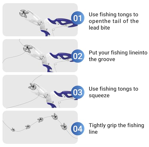 250/180Pcs Split Shot Fishing Weights Sinkers, Round Open Mouth Design Fishing Weight Clip on Sinker Weight Freshwater Saltwater Fishing Accessories Gift for Fishing Lovers - color: 180pcs-0.018oz/0.03oz/0.04oz/0.05oz/0.07oz