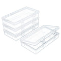 4 Pack Rectangular Clear Plastic Storage Containers 6.1x3.3x1.18 inch | Hinged Lid, For Beads and Small Craft Items - size: 6.1 x 3.3 x 1.18 inch