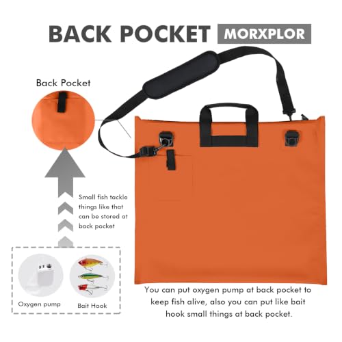 MORXPLOR Fish Bag Heavy Duty Tournament Fishing Weigh in Bag 26x23 19x34 inches - color: 23inch Orange